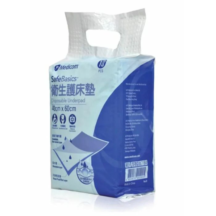 Medicom SafeBasics Disposable Underpads 40x60cm (10 count)