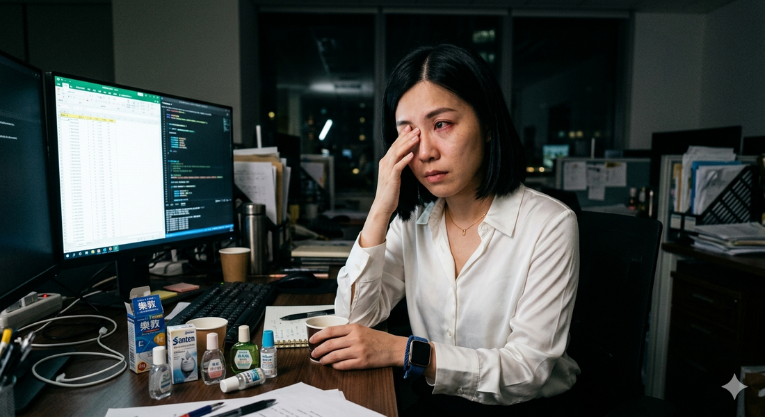 【辦公室護眼自救】眼乾滴眼藥水反而越滴越乾？眼科醫生拆解乾眼症迷思與內外修護法則！