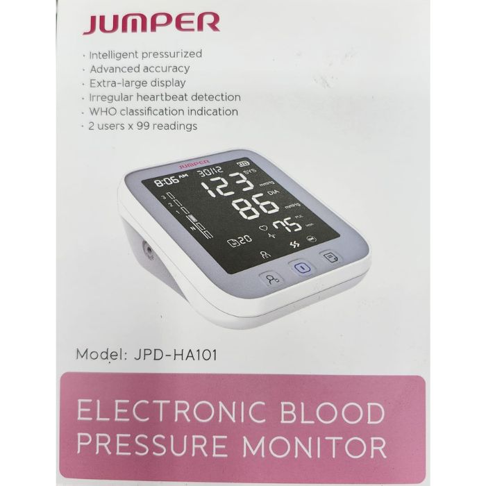 Jumper JPD-HA101 Electronic Arm Blood Pressure Monitor - Large Display Irregular Heartbeat Detection Professional Medical Grade Recommendation