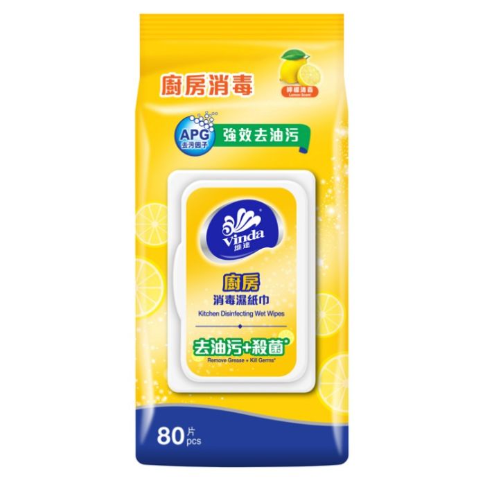 【Powerful Degreasing】Vinda Kitchen Disinfecting Wipes (80 sheets x 12 packs) - Authentic Pharmacy Product, Wholesaler's First Choice