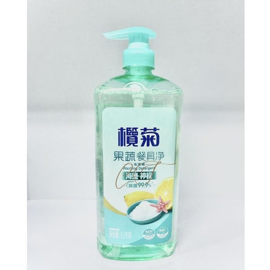 【海鹽殺菌】欖菊濃縮海鹽檸檬洗潔精 1.2L - 蔬果餐具兩用/診所/辦公室採購