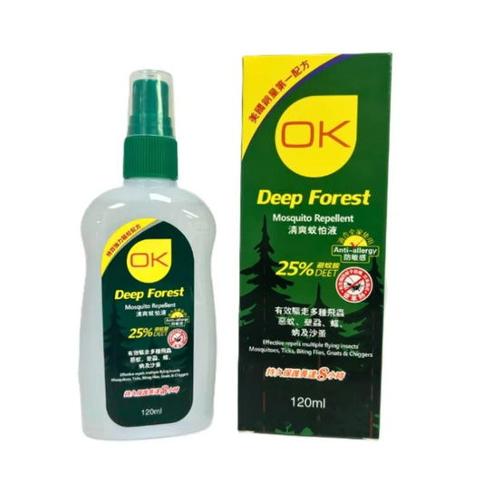 OK Deep Forest 驅蚊液 25% DEET (120ml) - 持久防護8小時