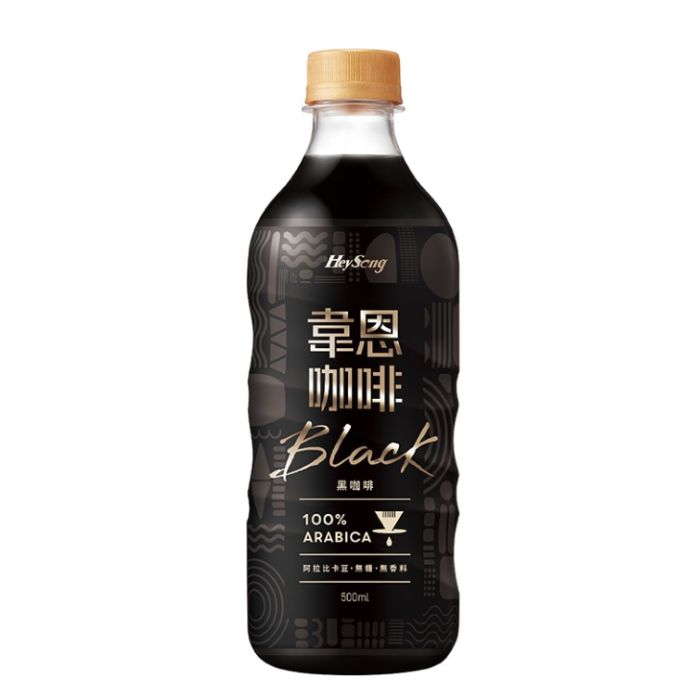Hey Song Wayne Black Coffee (500ml x 24 cans) - 0 Sugar, Refreshing / High Cost-Performance Wholesale Case