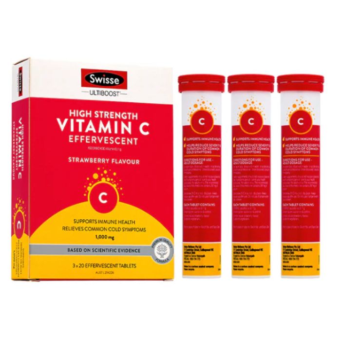 [Boost Immunity] Swisse High Strength Vitamin C Effervescent Tablets (1000mg Strawberry Flavor)