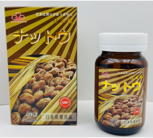 【日本畅销】The Japanese Secret 金田纳豆激酶胶囊(60粒) | 溶血栓降血压通血管| 改善更年期便秘护肤| 100%纯天然GMP认证