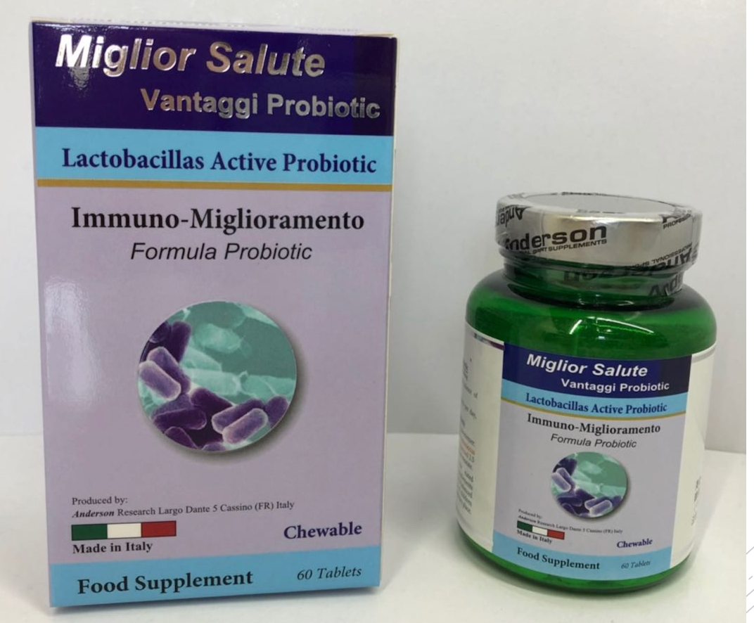 [Made in Italy] Miglior Salute Active Lactic Acid Bacteria Chewable Tablets (60 tablets) | Improves eczema and sensitive skin | Soothes gas and bloating | Prevents gynecological inflammation | Boosts immunity