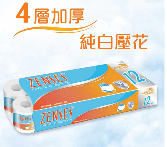 情絲四層壓花卷紙 12卷（6條/箱 ）