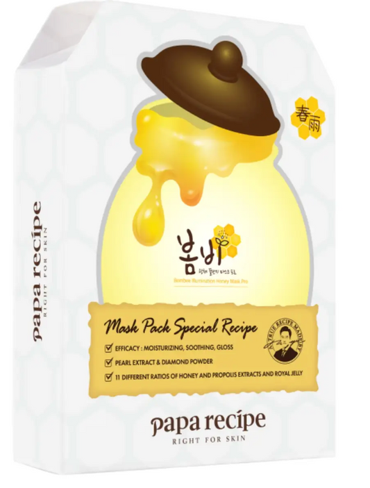 Papa Recipe 春雨美白蜂蜜保湿面膜10片(白)