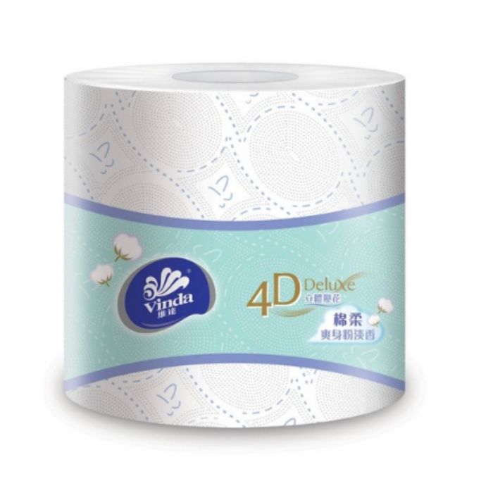 【Commercial Grade High Quality】Vinda 4D Deluxe Cotton Soft 4-Ply Toilet Paper (12 Rolls) | Authentic Pharmacy Product