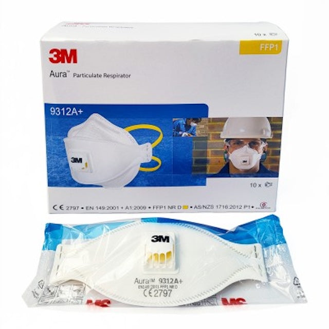 3M Aura 9312A+ FFP1 三片式帶閥防護口罩 (防塵通氣) 建築裝修日常物管 藥行正品 批發平價