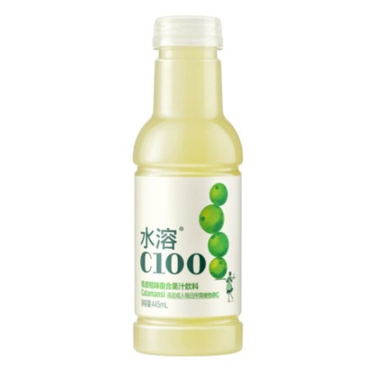 水溶C100 - 青皮桔味果汁飲料 (港版) 445mL (15支原箱) - 獨特清香、舒緩工作壓力必備