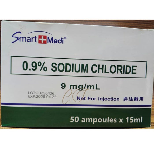 Smart Medi 0.9% 生理鹽水 (洗傷口/洗眼專用) 15ml x 50支裝 - 批發平價首選