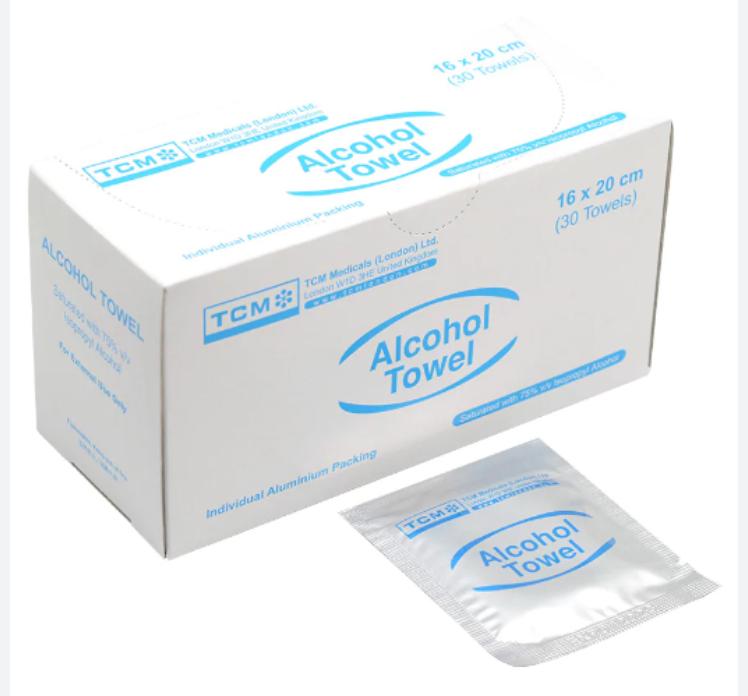 TCM alcohol disinfectant wipes (30 pieces individually packed)
