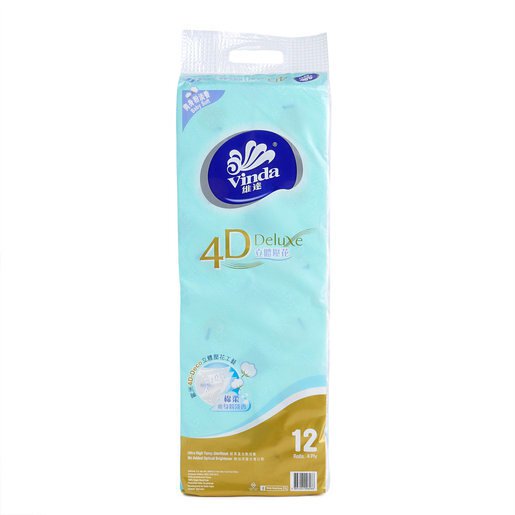 Vinda 4D Deluxe 3D Embossed Toilet Paper (12 rolls)